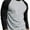 Black/Lt.grey, variant on DailyWear Mens Casual Long Sleeve Plain Baseball Cotton T Shirts BUR/C.GR, Large