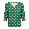 thumbnail image 6 of Shihyeh Women Halloween Jackolantern Print Blouse V Neck 3/4 Sleeve Flare Sleeve Button Front Dressy Casual Top for Adult, 6 of 7