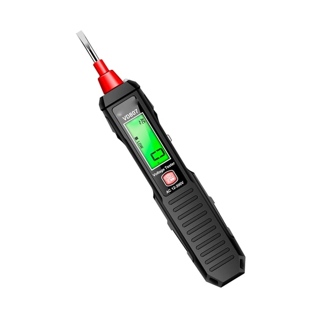 Detector de VoltaJe, Probador de Voltaje de apaguado Autico AC12-300V Negro Negro Multifuncional para Profesionales para reparación