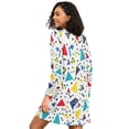thumbnail image 2 of FORMRS Womens Long Sleeve Nightgowns Crew Neck Sleep Shirt Soft Pajamas Sizes S-3XL, Colorful Triangles, 2 of 8