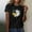 A1, variant on Women's T Shirts Clothes $5.00 Flower Black Fashionable Printed Short Sleeved T-shirt Top
