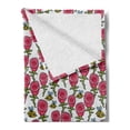 thumbnail image 2 of Bee Soft Flannel Fleece Throw Blanket, Pattern of Rose Buds Bouquets and Flying Bumble Bees with Human Eyes Cartoon Print, Cozy Plush for Indoor and Outdoor Use, 50" x 60", Multicolor, by Ambesonne, 2 of 5