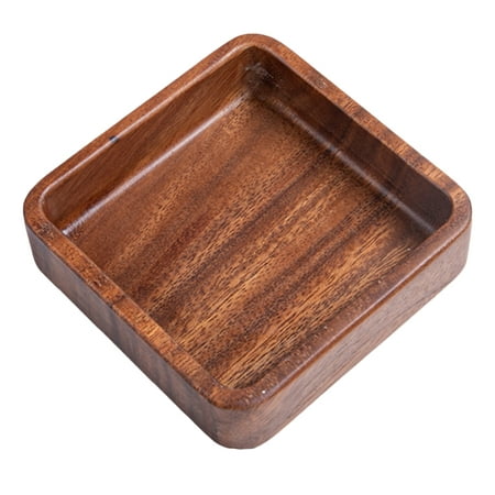 

1pc Wooden Food Snack Tray Home Tea Cake Tray Food Service Plate Food Plate