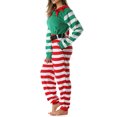 thumbnail image 4 of TBKOMH Christmas Onesie Hooded Pajama Plush Jumpsuit Candy Cane Print Costume Long Sleeve Full Body One Piece Loungewear for Adult Cozy Flannel Holiday Sleep Green M, 4 of 5