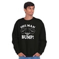 thumbnail image 4 of Man Behind The Bump Baby Announcement Men's Big & Tall Crewneck Sweatshirt Brisco Brands 2X, 4 of 5