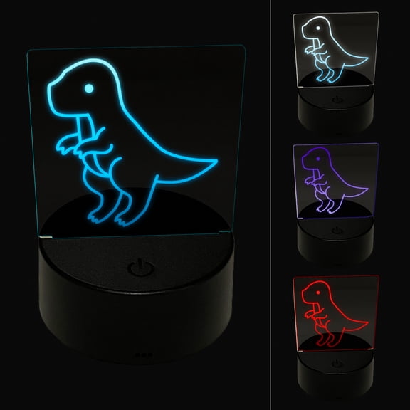 Baby Nursery T-Rex Dinosaur LED Night Light Sign 3D Illusion Desk Nightstand Lamp