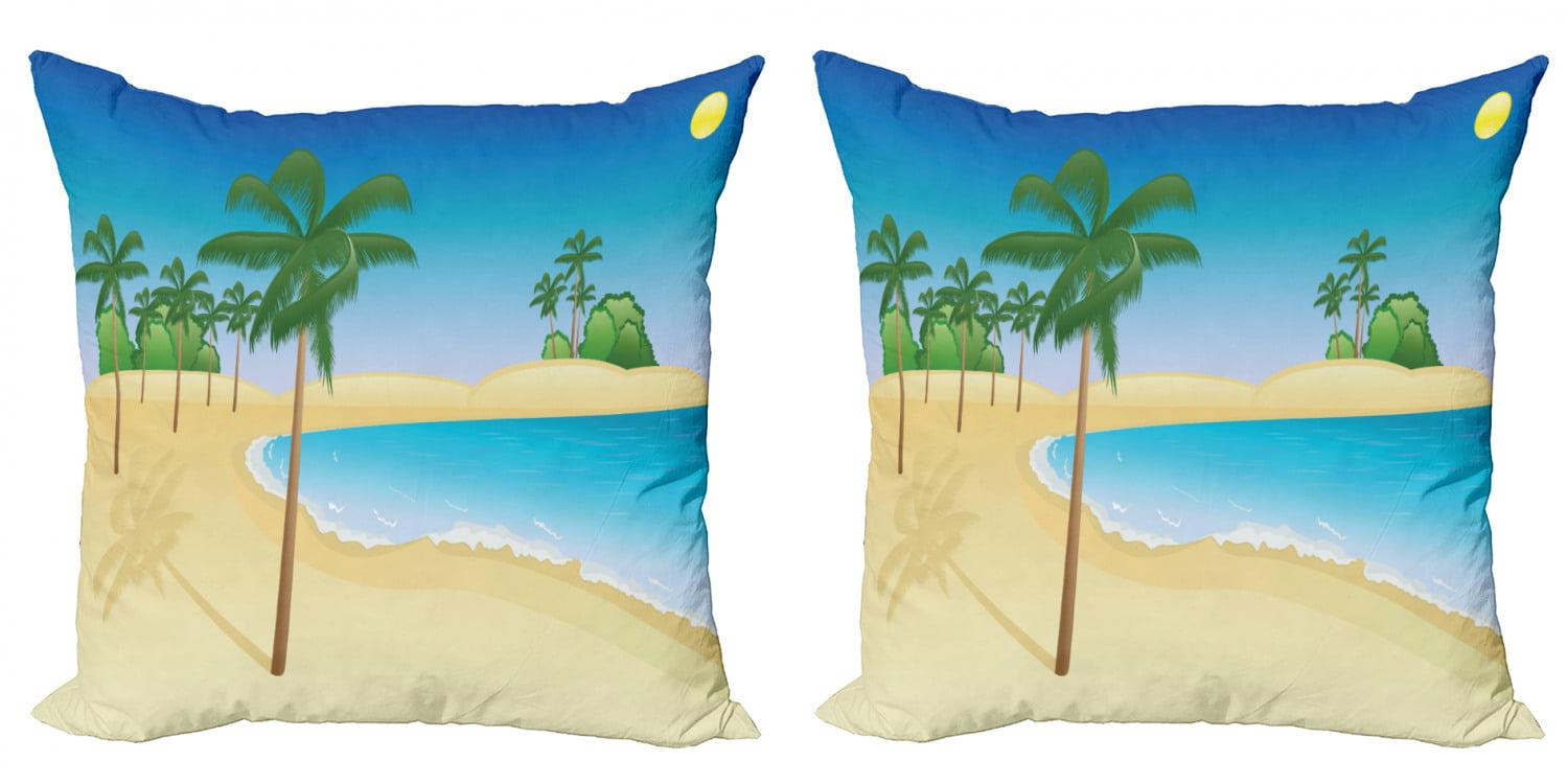 Ambesonne Nature Scene Cushion Cover Set of 2 for Couch and Bed in 4 Sizes 