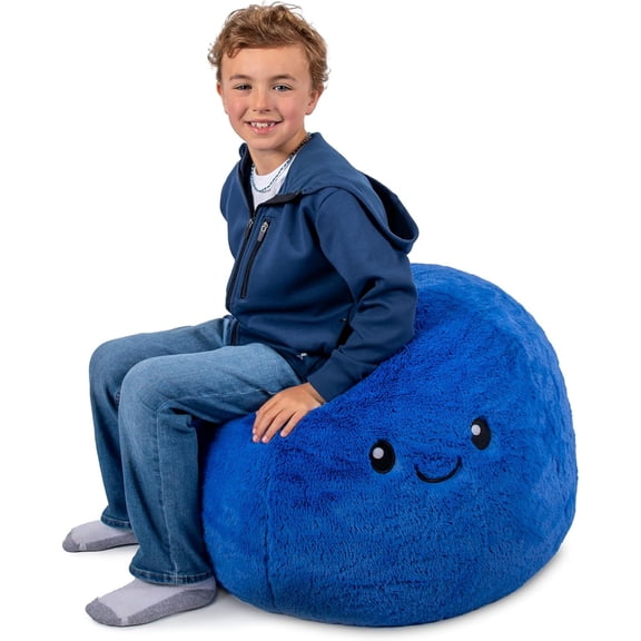 Blueberry PlushiPals Super Soft Bean Bag Chair for Kids, Ultra-Soft Plush Polyester Blend, 2.5 Feet Refillable