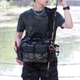 thumbnail image 2 of Fishing Lure Chest Bag Sling Backpack  - Men's Tactical Chest Pack - Waterproof Large Capacity Fishing Gear Backpack (CP), 2 of 6