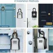 Key Lock Box Portable Combination Lockbox Wall-Mounted Key Storage Box for House Keys, Resettable Code Safe Security Lock Box for Home Office Apartment Spare Key Storage