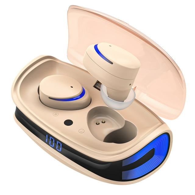 Cshidworld Audífonos Inalámbricos,Audífonos Bluetooth 5.0 IPX8 Impermeables,Sonido Estéreo de,Micrófono Incorporado,Estuche de Carga con LED y 21 Horas de Reproducción,