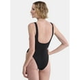 thumbnail image 3 of No Boundaries Women's Sculpting Scoop Neck One Piece Swimsuit, Sizes XXS- XXL, 3 of 5