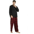 thumbnail image 3 of U2SKIIN Couple Pajama Sets, Plaid Matching Pajama Set for Men and Women Soft Warm Pjs Set（Black/Red-black Plaid Mens, Large）, 3 of 5
