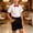 Red-Bow#1, variant on Purcolt Boys 3 Piece Formal Matching Set Dressy Casual Short Sleeve Point Collar Shirt Black Pocket Dress Shorts with Necktie or Bow Tie for 2-15Years