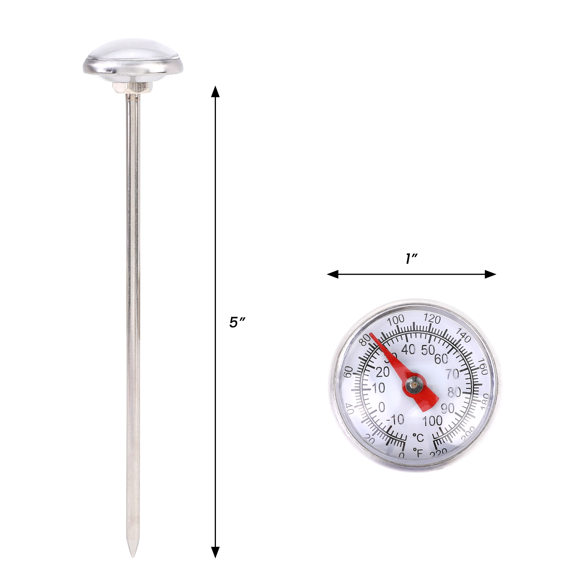 Unique Bargains Waterproof Cooking Thermometer for Home and Kitchen Red 5 Inch