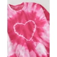 thumbnail image 4 of Women's Casual Tie Dye Sweatshirt Long Sleeve Crewneck Heart Print Tops Valentine 's Day Shirt, 4 of 6