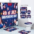 thumbnail image 2 of Liquidation Rideau de Douche Jour de l'Indépendance Ensemble de 4 Pcs Rideau de Douche Imperméable Jour de l'Indépendance Américain Tapis de Sol Absorbant Tapis de Toilette Ensemble de Rideaux de Douche pour Salle de Bain, 2 of 6