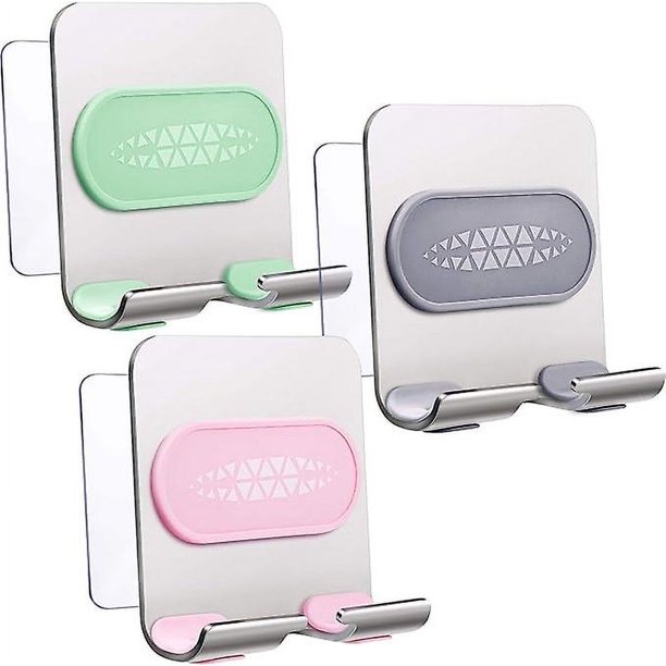 3 piezas de soportes de teléfono de pared ajustables impermeables para ducha, soporte universal de aluminio para teléfono celular