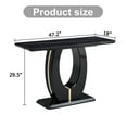 thumbnail image 2 of Sumdeal Modern Console Table for Entryway,47" Console Entryway Table w/Faux Marble Top & U Shape Pedestal Base,Long Narrow Console Sofa Table Entrance Hallway Table for Living Room Behind Couch,Black, 2 of 10