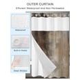 thumbnail image 2 of No Hook Shower Curtain with Snap in Liner,Vintage Shbby Chic Rock Waterproof Bath Curtain Double Layers with See Through Top Window,Abstract Wood Art Hotel Shower Curtains 36x72in, 2 of 9