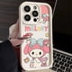 thumbnail image 3 of Sanrio Melody Silicone Phone Case For iPhone 14 15 11 12 13 Pro Max XR XS 7 8 Plus SE2 Cartoon Hello Kitty Lady Girl Y2K Cover, 3 of 5