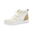 thumbnail image 2 of EKVAHL Women's Mid‑Height Work Boots, Elastic Lace Lightweight Flexible Boots, Removable Insole Outdoor Travel Daily Boots Beige, 2 of 6
