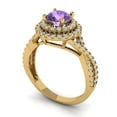 thumbnail image 2 of 1.3125 ct Round Cut Simulated Alexandrite Halo Engagement Ring for Women in 18K Yellow Gold, 2 of 5
