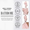 thumbnail image 3 of Superior Terry Cotton Adult Unisex Soft Lightweight Bathrobe, Large, Pink, 3 of 8