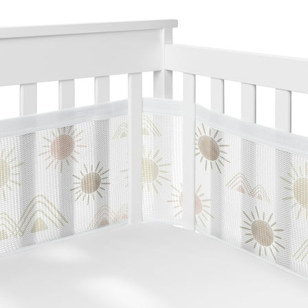 Sweet Jojo Designs   BreathableBaby Desert Sun Pink Mauve and Taupe Breathable Mesh Crib Liner Pad
