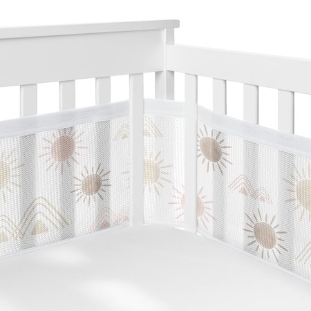 Sweet Jojo Designs + BreathableBaby Desert Sun Pink Mauve and Taupe Breathable Mesh Crib Liner Pad