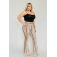 thumbnail image 2 of Plus Size High Waist Printed Soft Brushed Flare Pants - Cream, Brown Tribal, 2 of 6