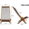 thumbnail image 3 of Folding chairs Wooden Foldable Patio Chair Folding Roping Art Acacia Solid Wood Chair Easy Assembly Fire Pit Chairs for Indoor & Outdoor for Porch Deck Poolside Garden Lawn Modern Outdoor Furniture, 3 of 7