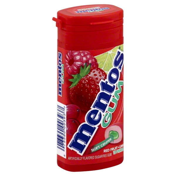 Mentos Gum Bottle Red Fruit & Lime 10 pack (15 ct per pack)