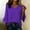 *Purple, variant on ClodeEU Women's V Neck 3/4 Flare Sleeve Blouse,Casual Solid Color Ruffle Cuff Top Army Green,Women's Plus L