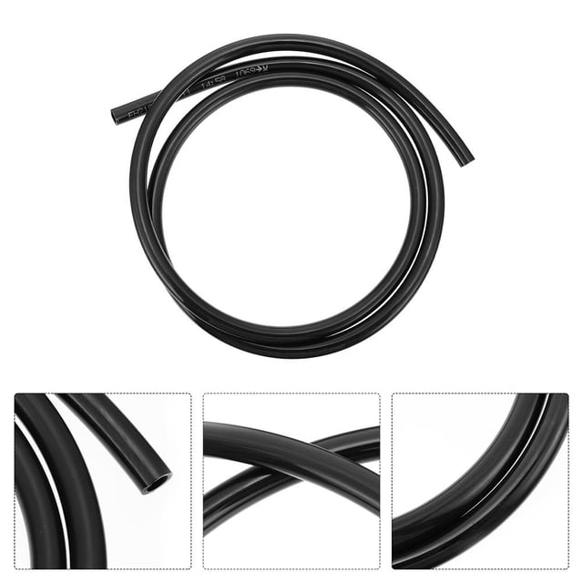 Minkissy 3Pcs Vehicle Fuel Hose Black Polyurethane Fuel Tube for Motorcycle and Car Use