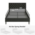 thumbnail image 3 of 4 Ever Winner Queen Size Bed Frame, Upholstered Platform Bed with Headboard, Button Tufted Headboard, Dark Gray, 3 of 7