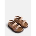 thumbnail image 2 of Wonder Nation Toddler, Little, and Big Girls Rainbow Stitch Sandals, 2 of 4