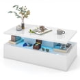thumbnail image 1 of Topbuy LED Coffee Table Modern High Gloss with 20-Color LED Lights, White, 1 of 7