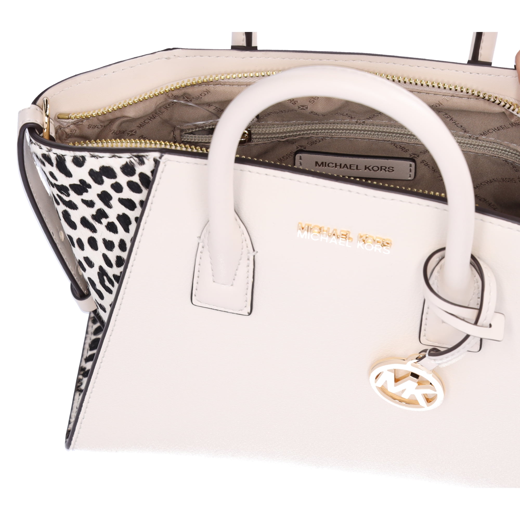 Michael Kors Avril Small Logo Top-Zip Satchel in Brown Michael Kors Avril Small Logo Top-Zip Satchel in Brown