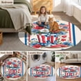 thumbnail image 6 of Independence Day Washable Round Area Rug 4 ft, U.S. Flag Themed Cartoon Boots Flowers Stripes, Soft Non Slip Rugs Stain Repellent Indoor Felt Carpet for Living Dining Room Bedroom Home Office, 6 of 9