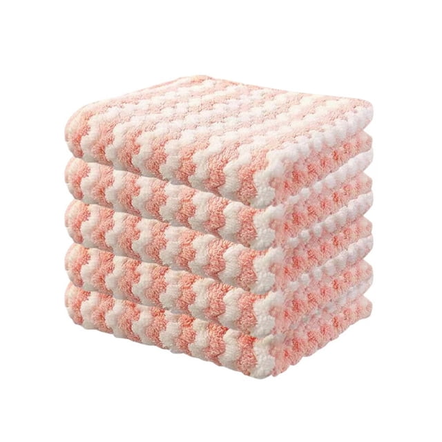 Microfiber Cleaning Cloth 5 Packs Set 2024 New Super Absorbent Kitchen Dish Cloths For Wash Dishes Upgrade Kitchen Towels For Dish Drying Washing Reusable Washable Towels Baby Scrub Brush,Bathroom