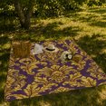 thumbnail image 6 of Purple gold baroque scroll Flannel Blanket for bedroom sofa living room reading nook Home Decor grand acanthus crest ornate royal textile art Gift for decor fans, 6 of 7