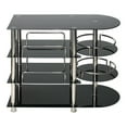 thumbnail image 4 of Home Furniture Bourbon Liquor Bar Tempered Glass Rack Table - Black, 4 of 7