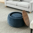 thumbnail image 4 of Round Storage Ottoman, Set of 2 Coffee Table, Versatile 2-in-1 End Table and Footstool, Compact Coffee Table or Side Table with Ample Storage for Living Room, Office, Small Spaces, 4 of 6