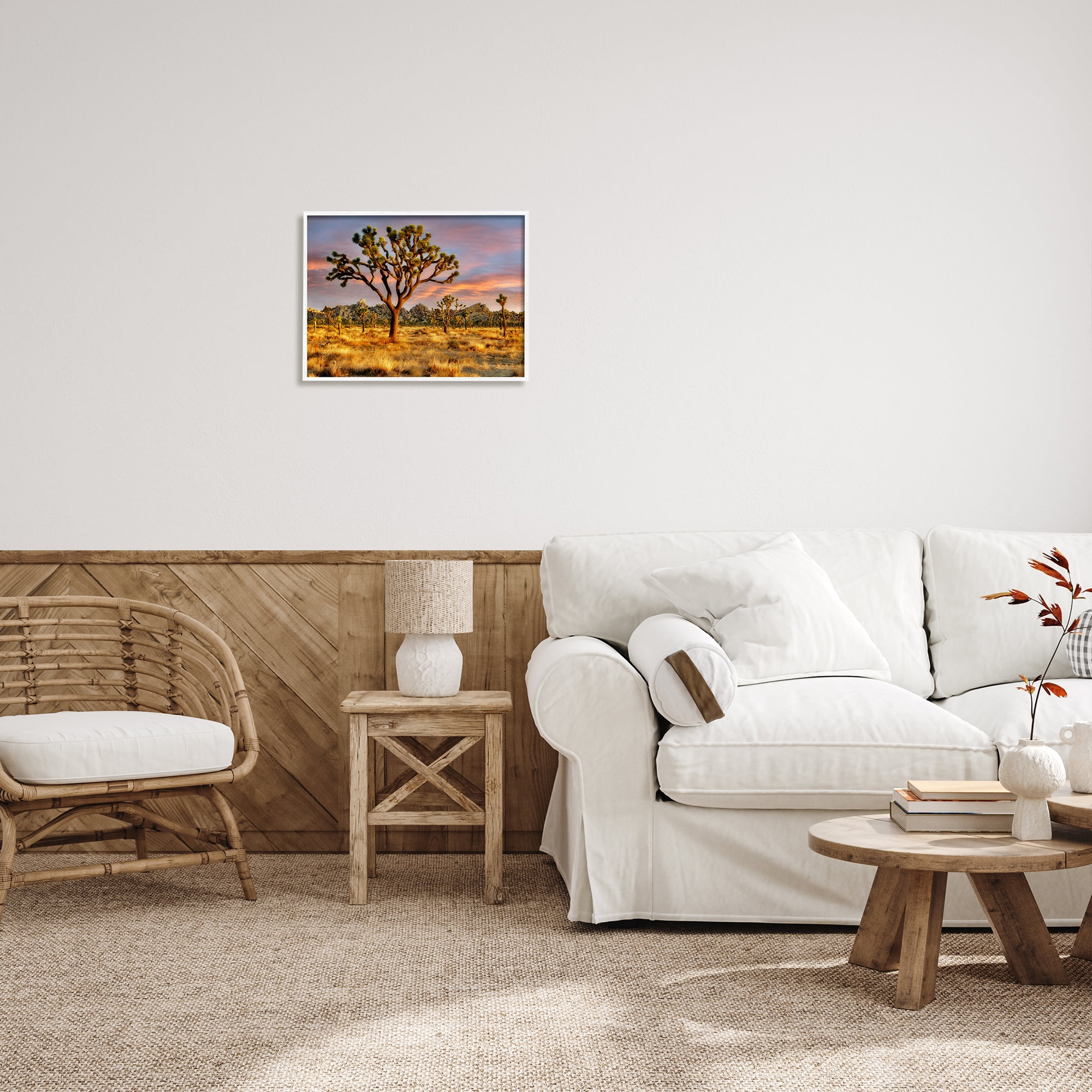 Stupell Industries Savanna Trees Photography Nature Photography White Framed Art Print Wall Art, 20 x 16
