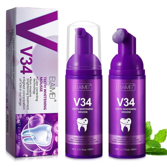 Teeth Whitening Foam,Foam Toothpaste, Ultra-Fine Mousse Foam Deeply Cleaning Gums for Great Oral Care - 2pack