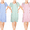 Pink Blue Green, variant on JEFFRICO House Dresses for Women with Pockets - Lightweight Breathable Short Sleeve Muumuu & Nightgowns - Snap Front Housecoat and Dusters for Women
