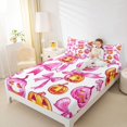 thumbnail image 4 of Manfei Coquette Pink Pumpkin Print King Sheets for Women, Bow Halloween Pumpkin Lantern Bedding, 4pcs, 1 Flat Sheet, 1 Fitted Sheet and 2 Pillowcases, 4 of 6