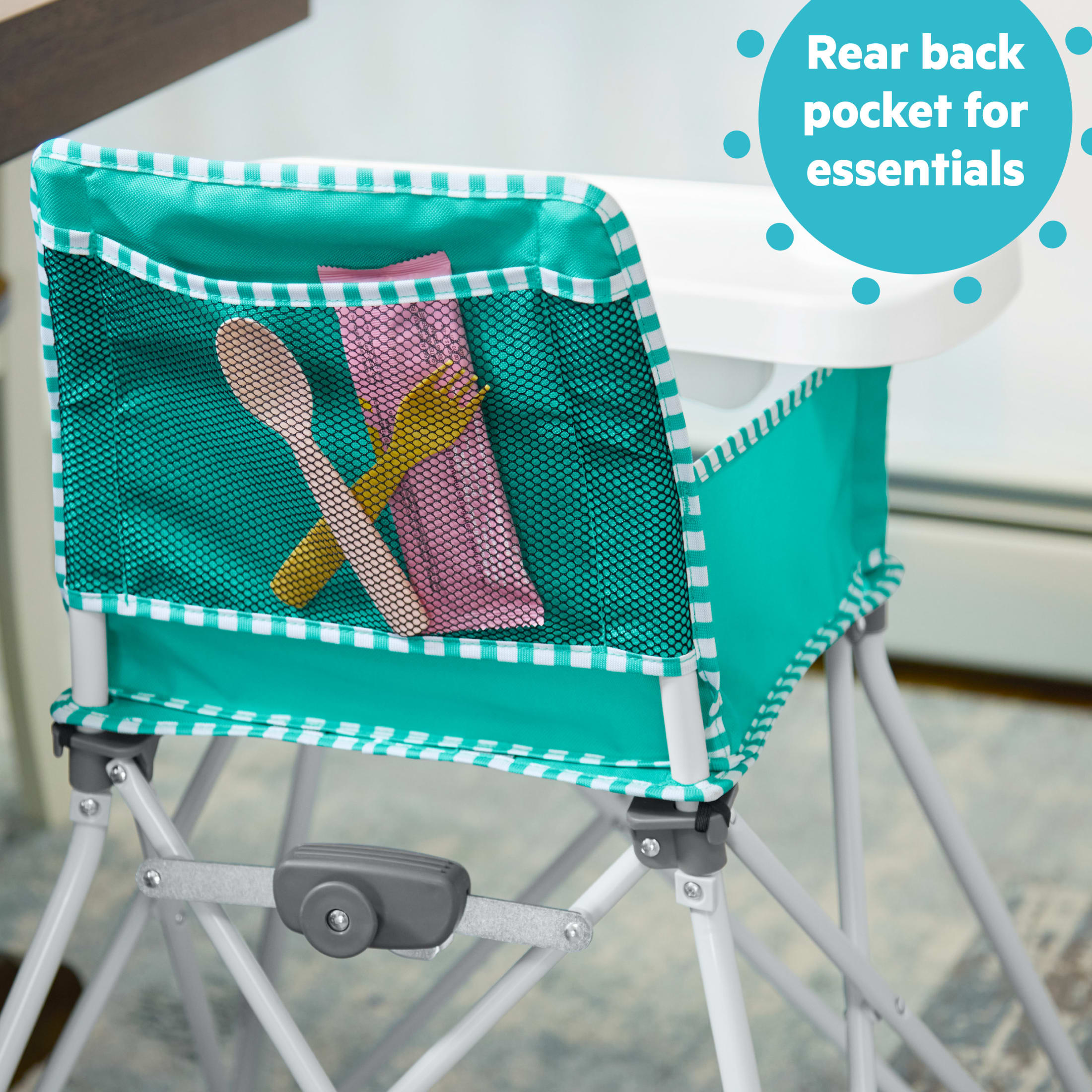 Bright Starts Pop 'N Dine Portable High Chair, Teal photo 5