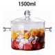 thumbnail image 5 of Injueey Ollas de vidrio doble anti-escaldaduras para cocinar a fuego lento con capacidad para ollas de alimentos, cubierta de vapor Cocina y Comedor 1500 ml, 5 of 6
